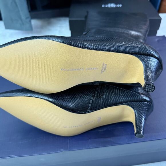 French Connection FC_DARCYS Black Vegan Leather Knee High Kitten Heel  Size 7.5 - Picture 5 of 7